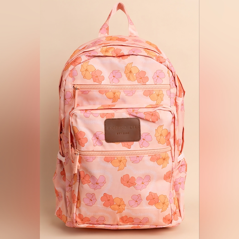 Fighting Eel Backpack - Apricot Puakenikeni, Hawaiian Tropical Flower Hawaii NEW